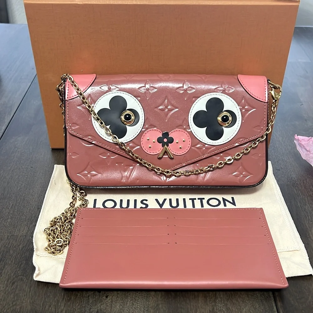 💯 LOUIS VUITTON Monogram Vernis
Pochette-Felicie Chain Long Wallet with COA - Picture 4 of 15